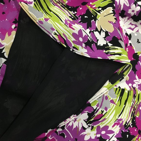 Jones New York 100% Silk Colorful Flare Skirt - 10 - Picture 4 of 9